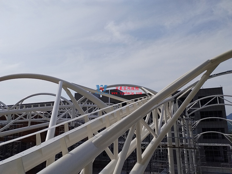 浙江真愛毯業科技有限公司廠房三屋面膜結構工程完工大吉！