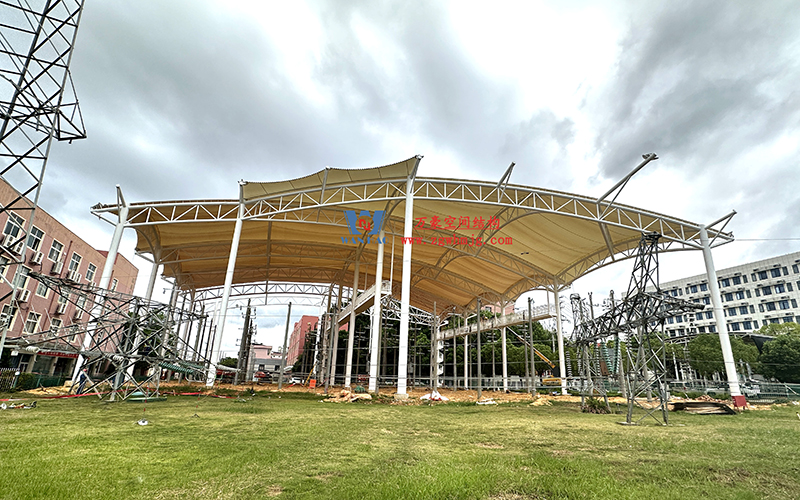 國網江西省電力有限公司培訓中心實訓基地改造膜結構項目最新施工進度