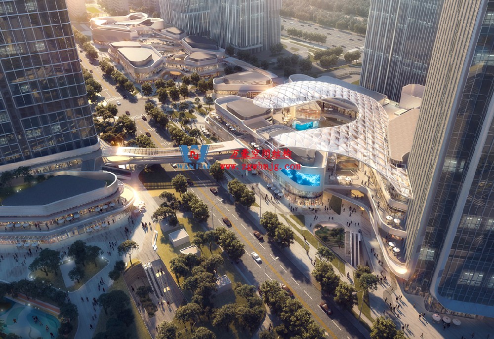 組合型創意消費空間|紹興華發金融活力城ETFE膜結構商業天幕