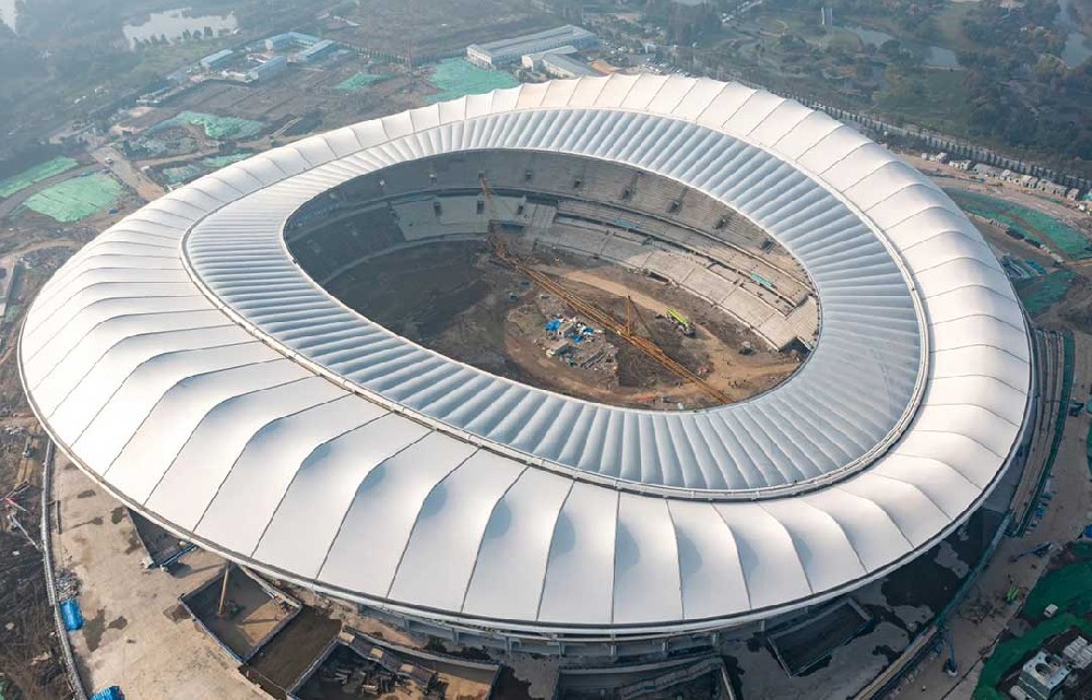 【無錫奧體中心】“羽翼”全舒展，水色天光下的白鷺“振翅高飛”